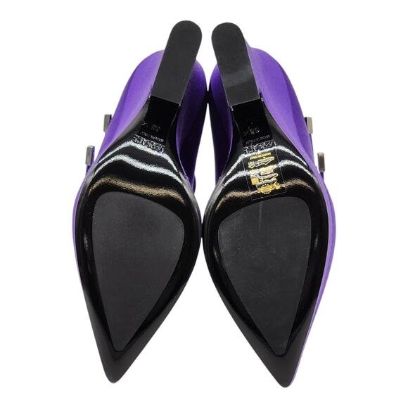 Versace Tempest Strappy Satin Platform Pumps in Purple EU 38.5 US 8.5 NWB $1445 - Picture 6 of 11